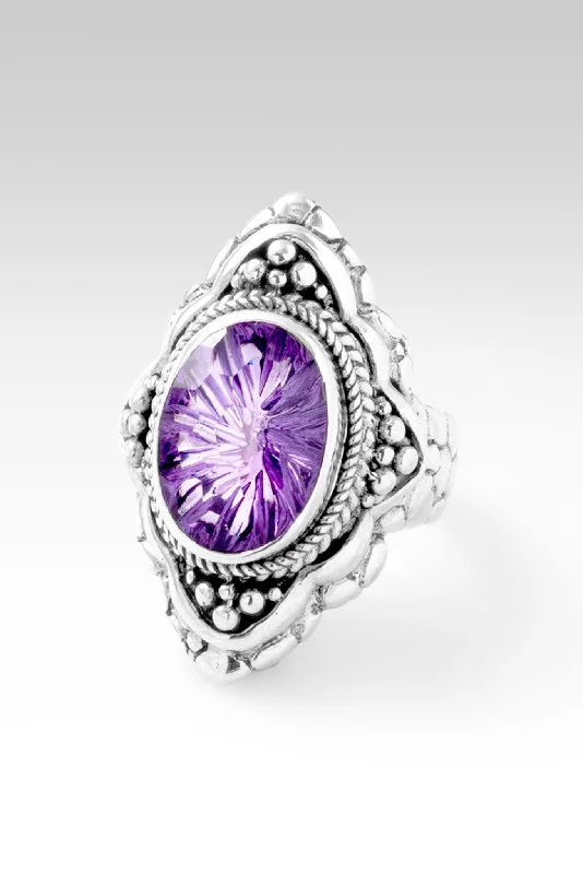 Women’s bold rings with hammered silver bands -Everything I Need Ring™ in Amethyst