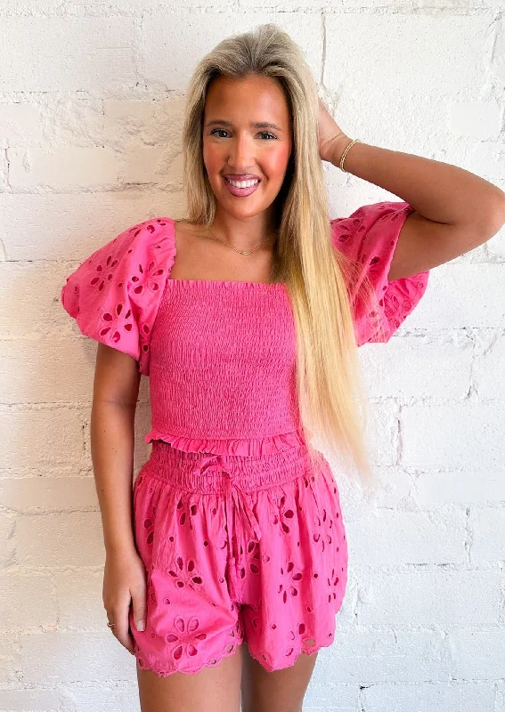 Short-sleeved Dresses for Summer -Pink Pizzazz Shorts