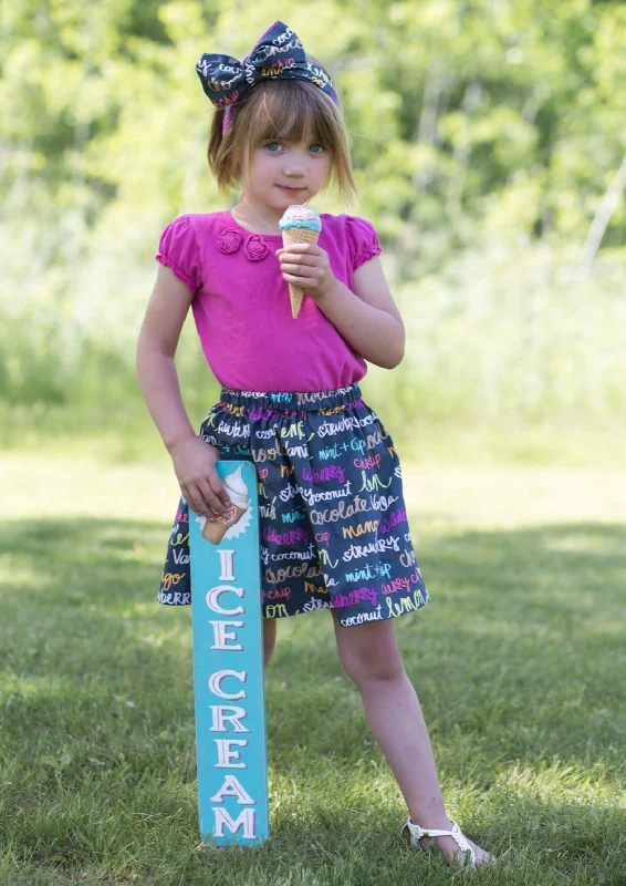 Buttoned Dresses for Stylish -Black Ice Cream Skirt