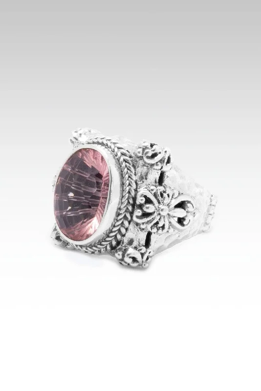 Women’s layered rings with mixed gemstone bands -Beautiful in Time Ring™ in Pink Cashmere™ Mystic Quartz