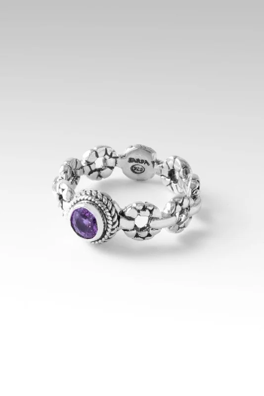 Women’s rings with rough garnet for rugged -Be of Good Courage Ring™ in Madagascar Purple Sapphire