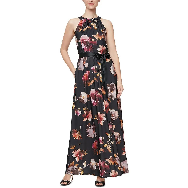 Casual Dresses for Everyday -SLNY Womens Maxi Floral Halter Dress