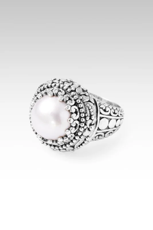 Women’s rings with pearl clusters for elegance -Flowers Bring Peace Ring™ in White Mabe Pearl