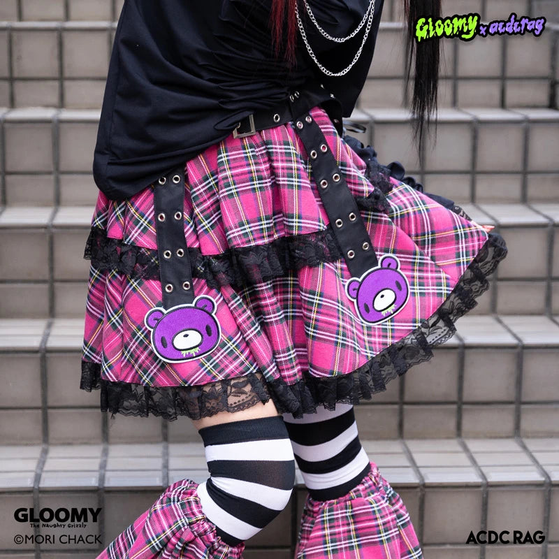 Maximalist Dresses for Bling -ACDC RAG & Gloomy Bear vivid belt skirt