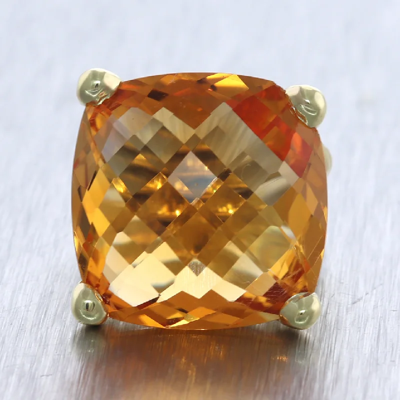 Women’s rings with tiger eye band warmth -David Yurman 18k Yellow Gold Citrine Albion Cocktail Ring