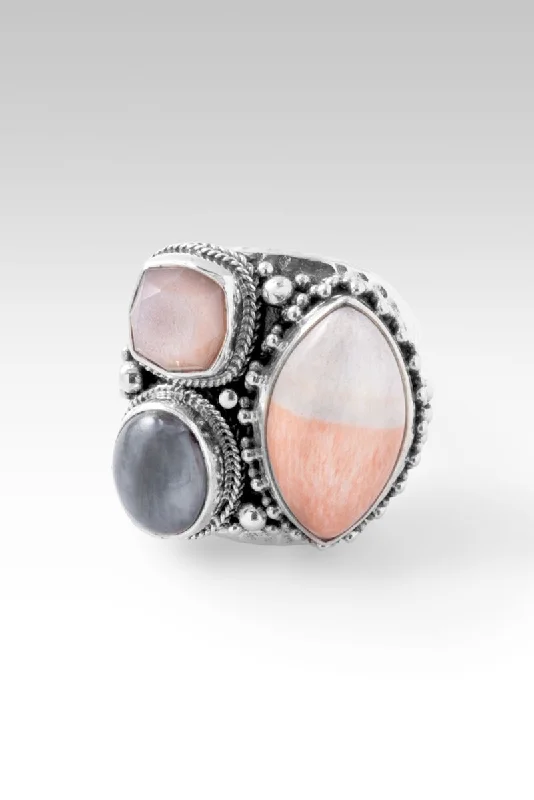 Women’s rings with aquamarine gems for calm -Brighter Days Ring™ in Celestobarite