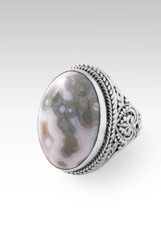 Women’s statement rings with large coral gems -Forgiveness Granted Ring™ in Ocean Jasper