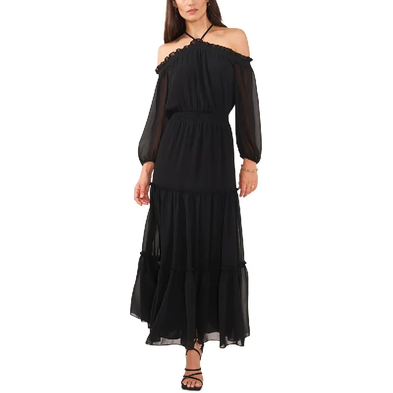 Beach Dresses for Coastal -1.State Womens Off-The-Shoulder Tea-Length Maxi Dress