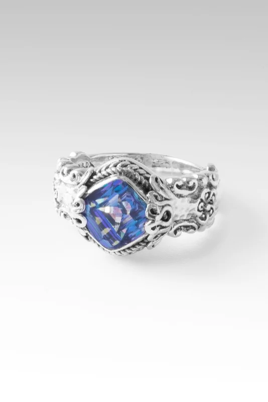 Women’s rings with polished peacock ore glow -Blooming Joy Ring™ in Perfect Luck™ Mystic Quartz