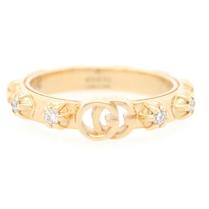 Women’s rings with vintage claw prong settings -Gucci 0.50ctw Diamond GG Band Ring in 18k Yellow Gold | Size 14