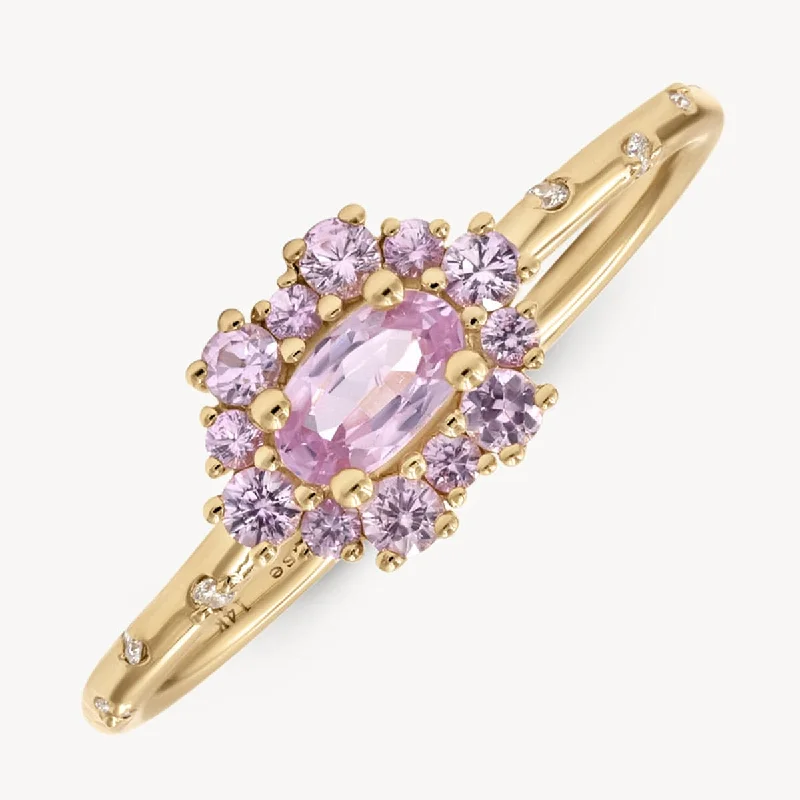 Women’s rings with brushed gold for subtlety -Starry Sakura Sapphire Ring