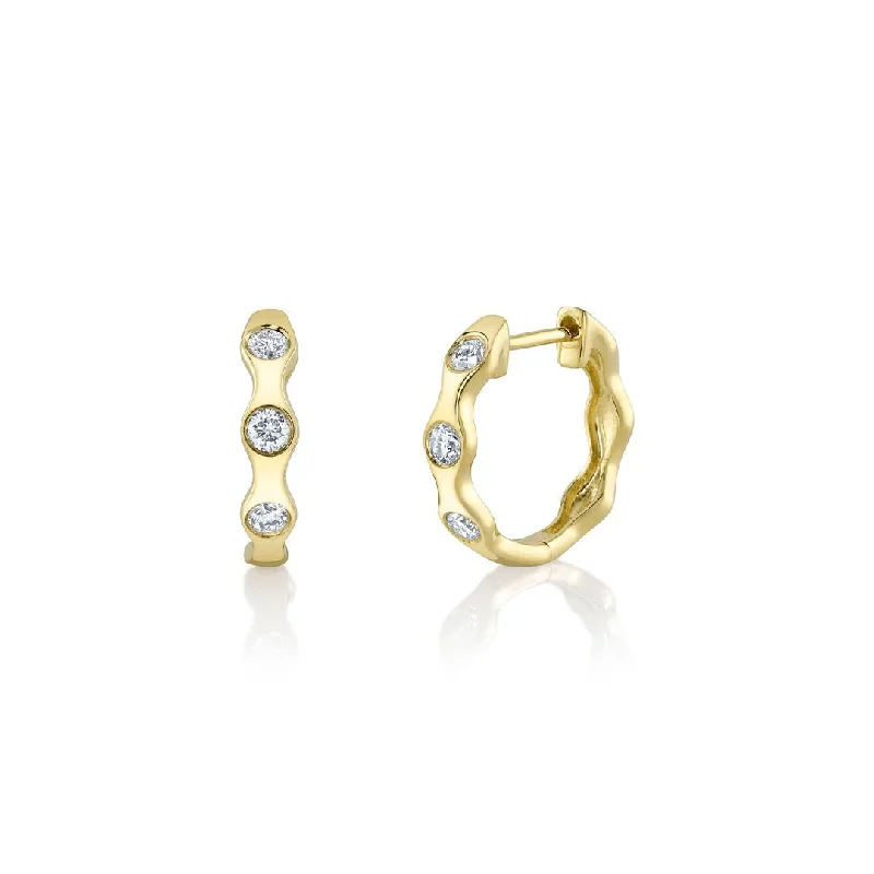 Hoop earrings with resin accents for a bold and colorful design-0.27 ctw Diamond Huggie Earrings