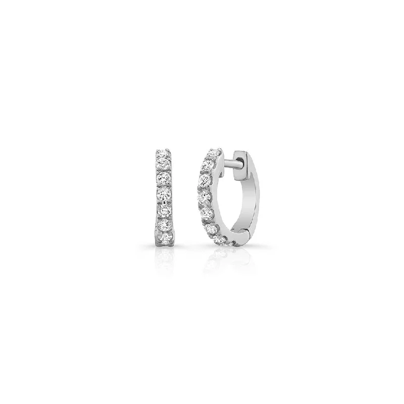 Best hoop earrings with textured silver for a rustic and organic finish-0.30 ctw Diamond Huggie Earrings