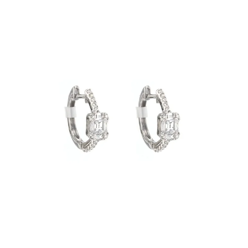 Hoop earrings with braided patterns for a detailed and textured finish-0.34 ctw Diamond Huggie Earrings