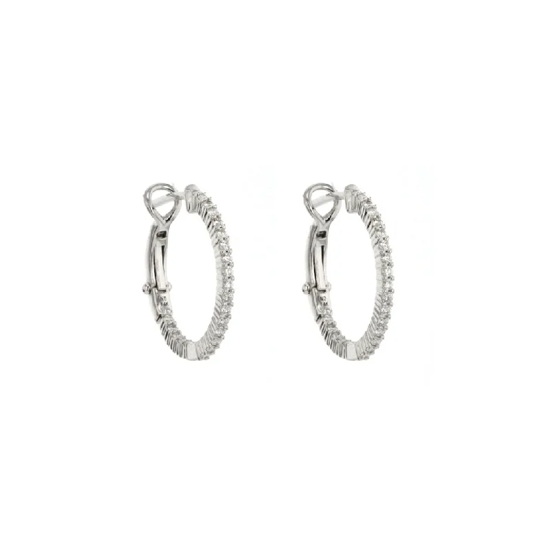 Hoop earrings with resin accents for a bold and colorful design-0.45 ctw Diamond 0.60" Inside-Out Hoop Earrings