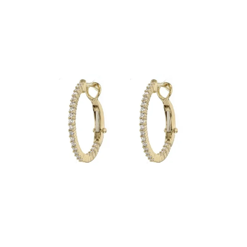 Hoop earrings with rhinestone-studded rims for a glamorous touch-0.45 ctw Diamond 0.60" Inside-Out Hoop Earrings