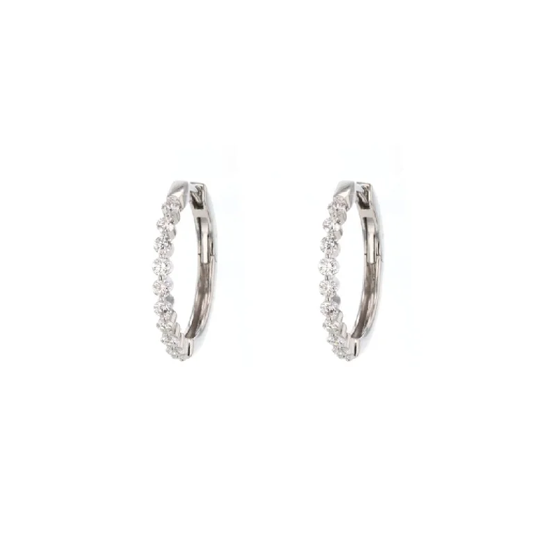 Best hoop earrings with vintage rhinestone embellishments for a retro-glam effect-0.49 ctw Diamond Hoop Earrings