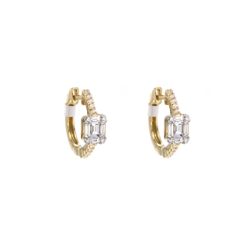 Hoop earrings with abstract shapes for an artistic and creative touch-0.50 ctw Diamond Huggie Earrings