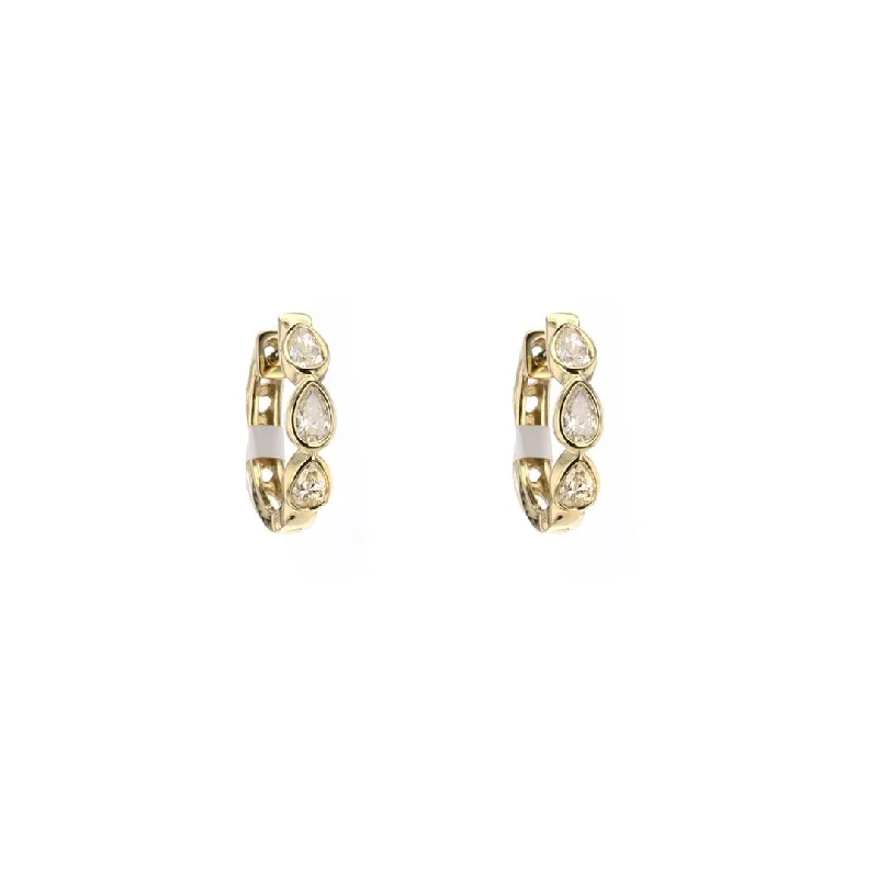 Best hoop earrings with asymmetrical designs for a fashion-forward, avant-garde look-0.60 ctw Diamond Bezel Set Pear Earrings