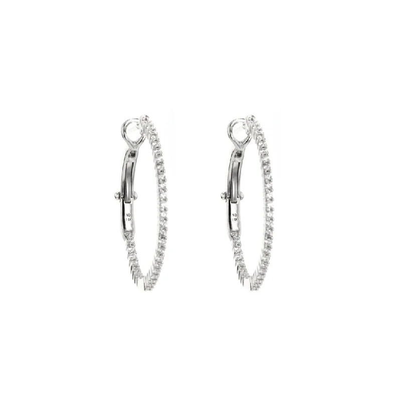 Hoop earrings with a chunky design for a bold and trendy statement-0.75 ctw Diamond 0.90" Inside-Out Hoop Earrings