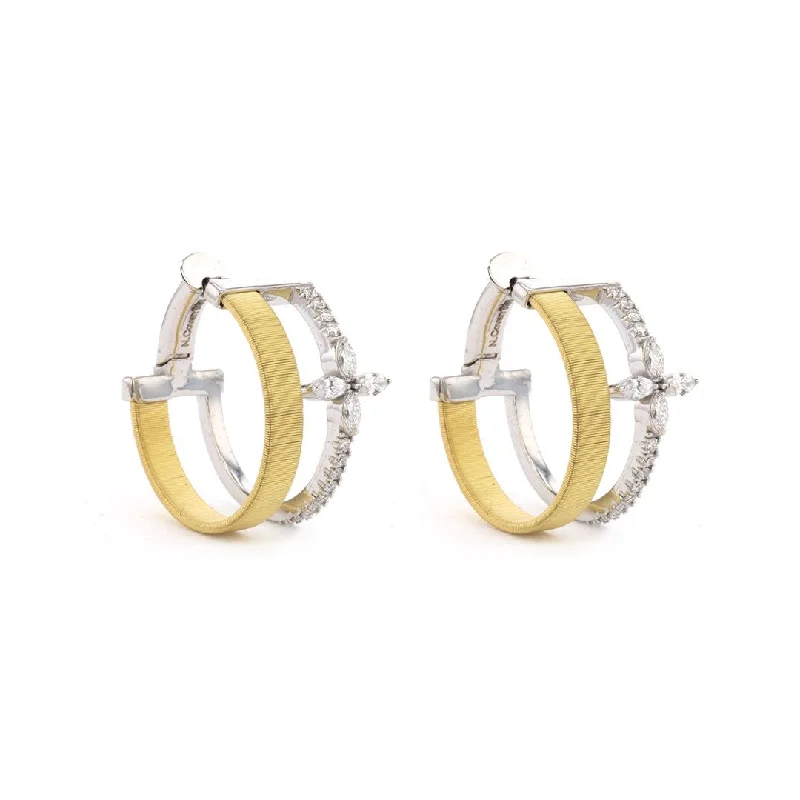 Hoop earrings with enamel stripes for a colorful and eye-catching design-0.76 ctw Diamond Hoop Earrings