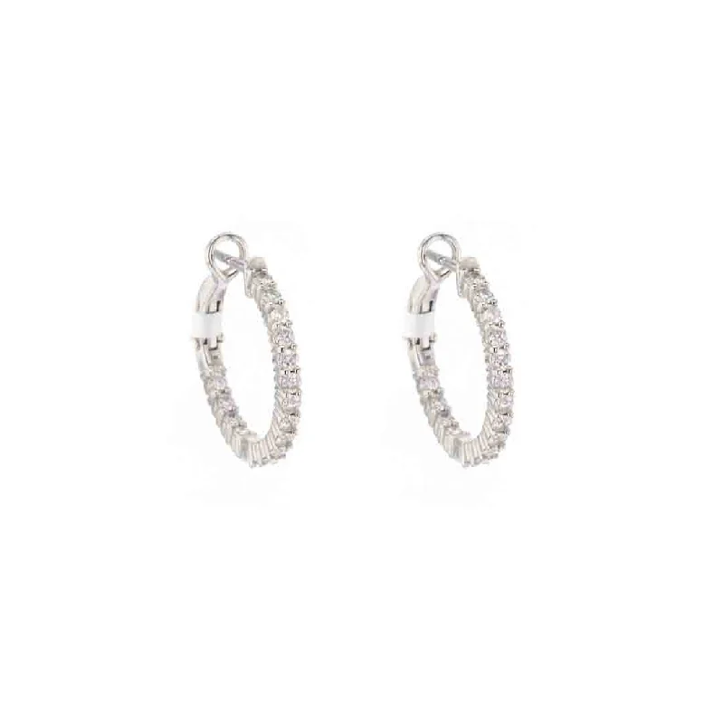 Hoop earrings with spiral designs for a dynamic and fluid look-1.00 ctw Diamond Inside-Out Hoop Earrings