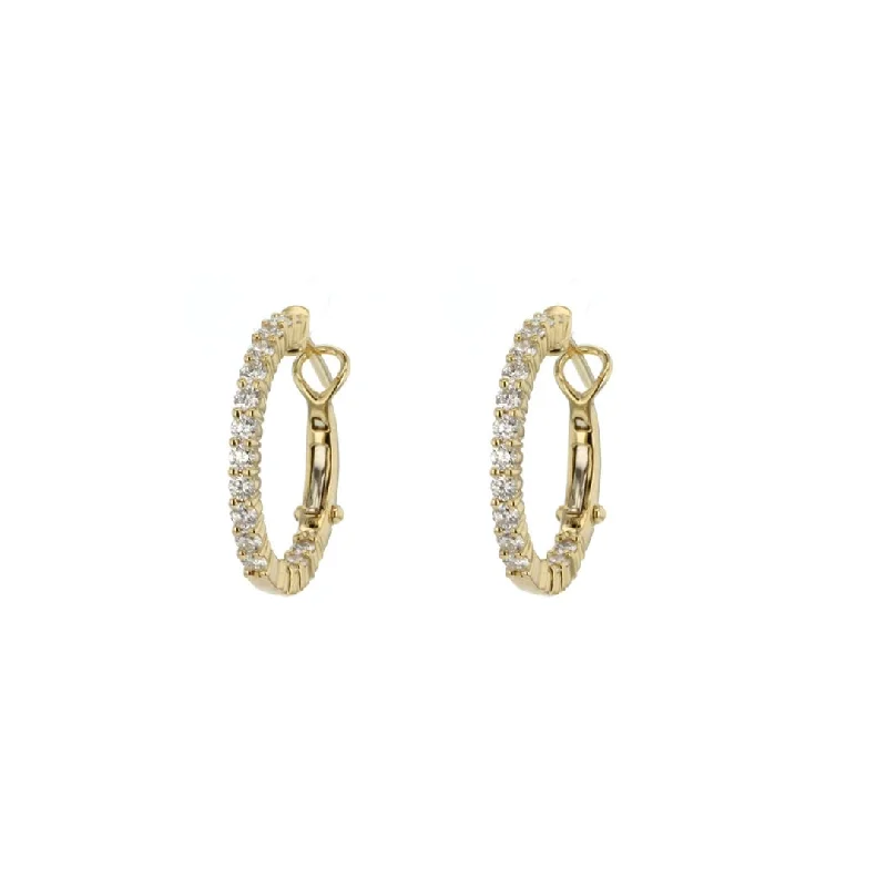 Best hoop earrings with geometric shapes for a modern and artistic appeal-1.00 ctw Diamond 0.60" Inside-Out Hoop Earrings