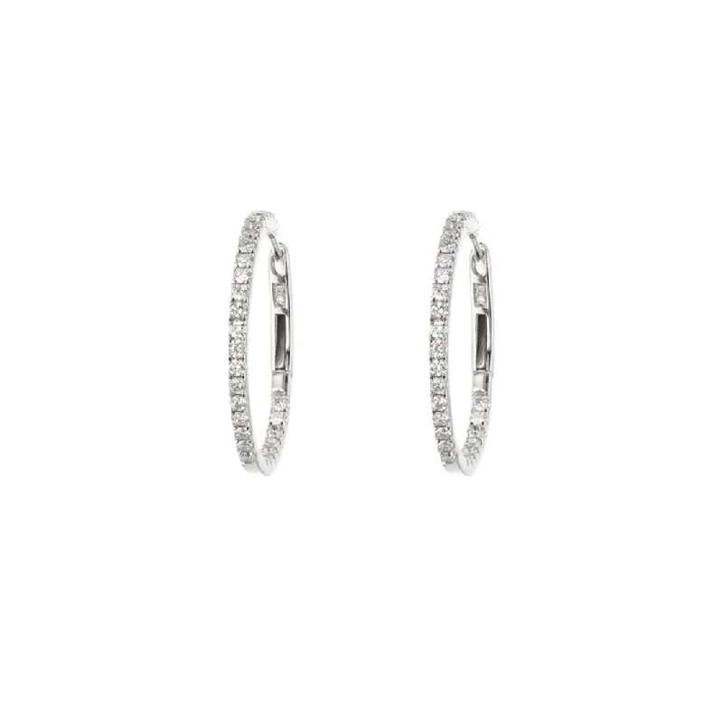 Hoop earrings with floral motifs for a feminine and nature-inspired look-1.02 ctw Diamond Inside-Out Hoop Earrings