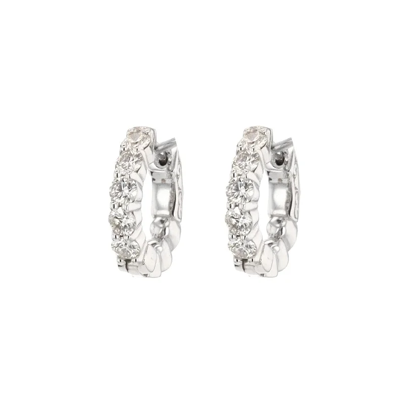 Best hoop earrings with marbled designs for a trendy and artistic effect-1.07 ctw Diamond Huggie Earrings | 10261939