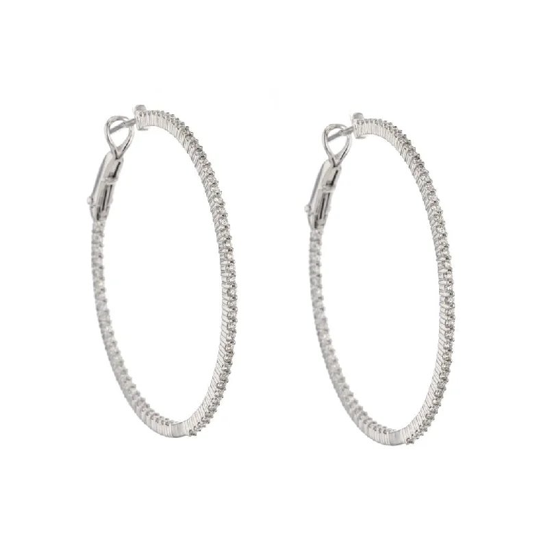 Best hoop earrings with blackened metal for an edgy and bold appearance-1.30 ctw Diamond 1.50" Inside-Out Hoop Earrings | M10278151