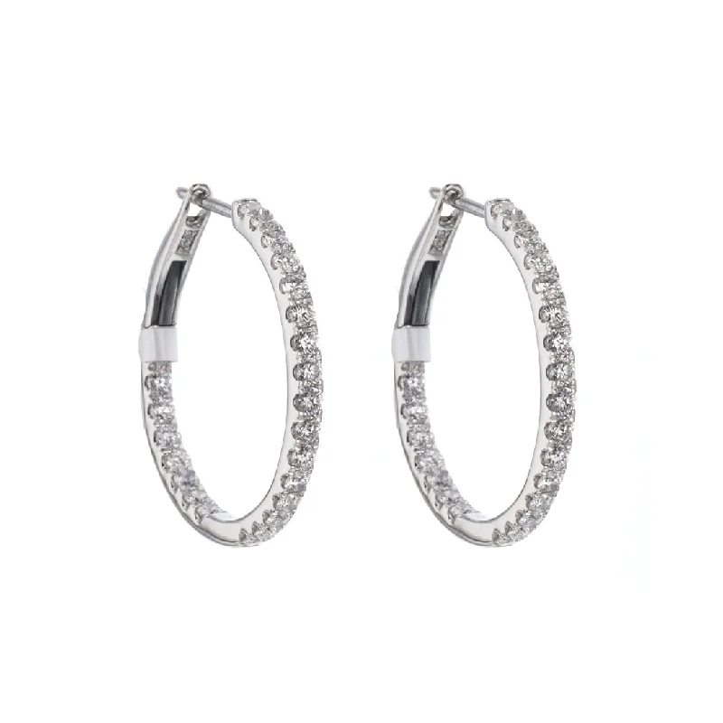 Hoop earrings with textured finishes for a vintage and classic style-1.31 ctw Diamond Inside-Out Hoop Earrings