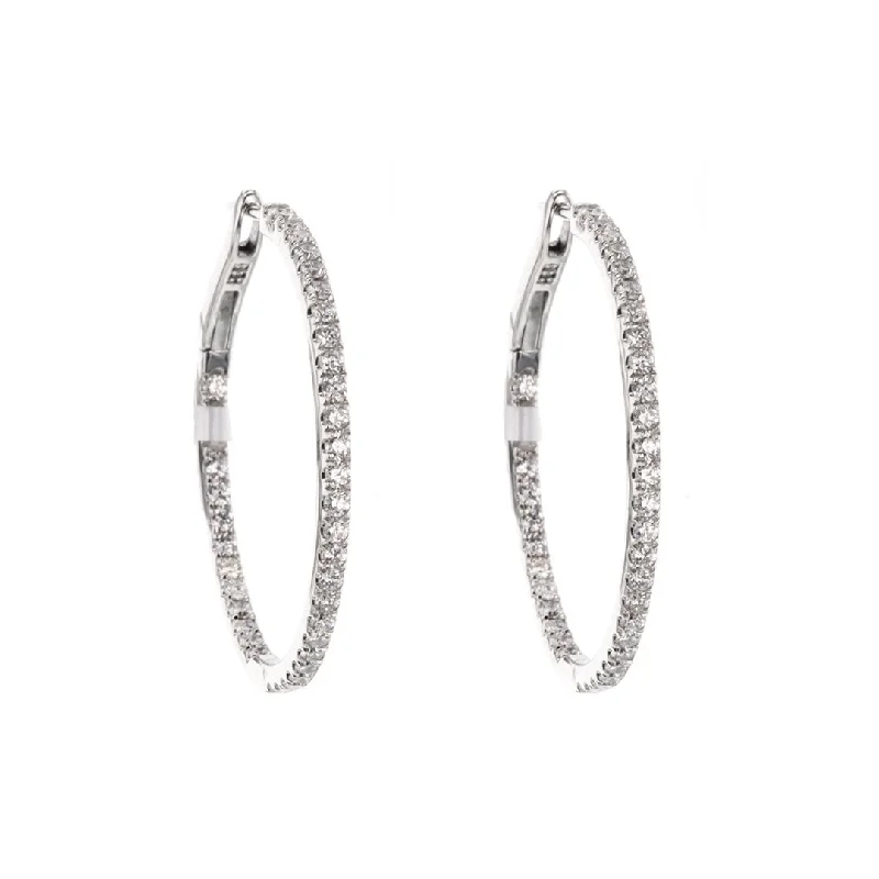 Best hoop earrings with infinity designs for a timeless and meaningful symbol-1.41 ctw Diamond Inside-Out Hoop Earrings