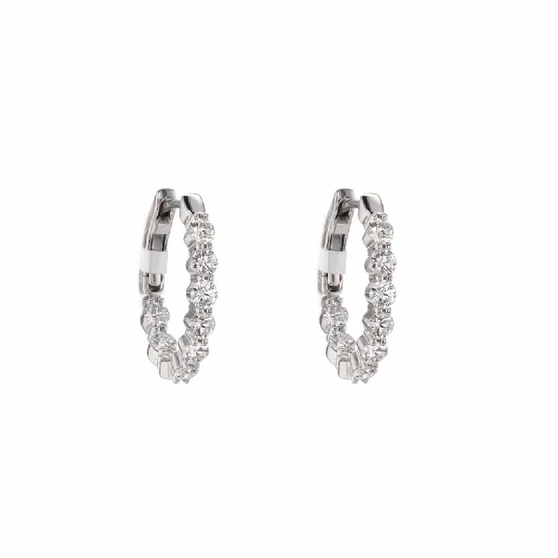 Best hoop earrings with twisted rope designs for a nautical-inspired style-1.54 ctw Diamond 1/2" Inside-Out Hoop Earrings | 10278437