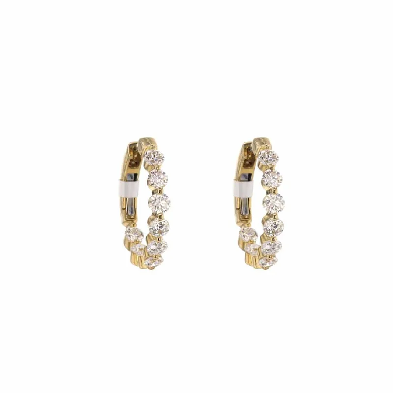 Hoop earrings with luxe velvet finishes for a rich and luxurious touch-1.54 ctw Diamond 3/4" Inside-Out Hoop Earrings | 10278435