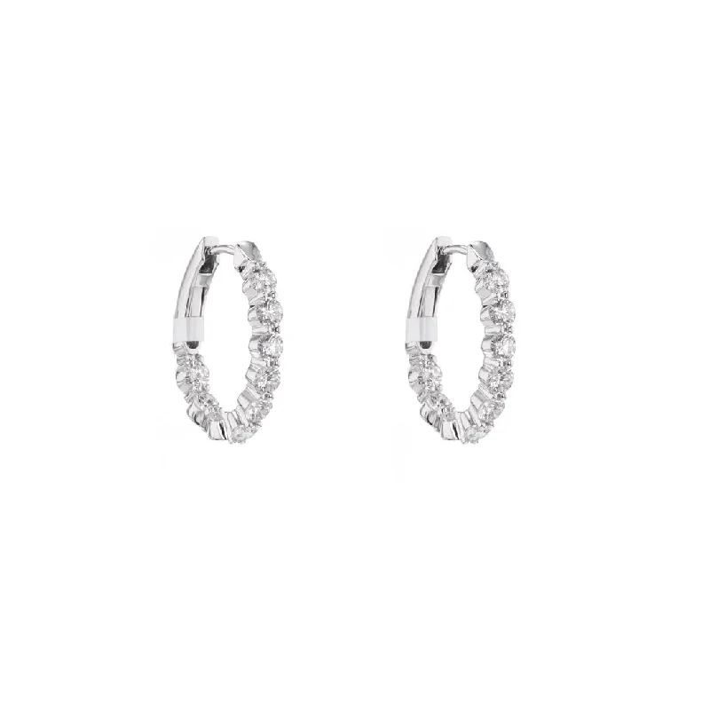 Best hoop earrings with minimal embellishments for a sleek and modern look-1.56 ctw Diamond 1/2" Inside-Out Hoop Earrings