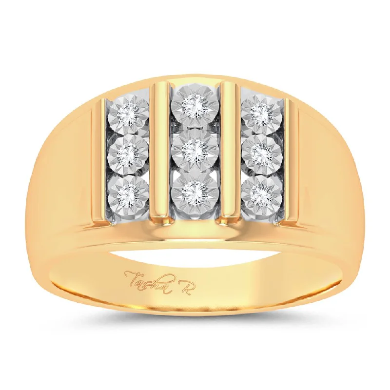 Hoop earrings with textured gold for a refined and sophisticated aesthetic-10K 0.20ct Diamond Mens Ring