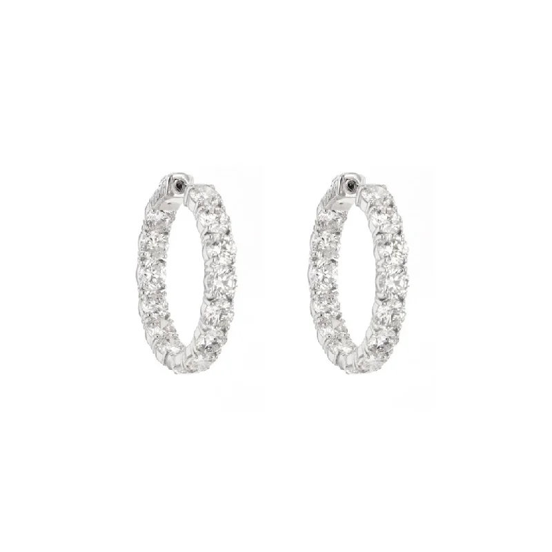 Best hoop earrings with gold for a luxurious and timeless look-11.25 ctw Diamond 1.25" Inside-Out Hoop Earrings