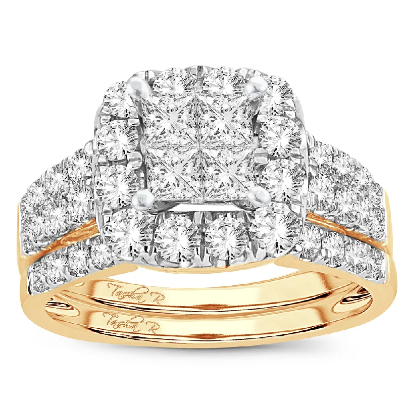 Hoop earrings with stacked layers for a bold and textured design-14K  2.05ct Diamond Bridal