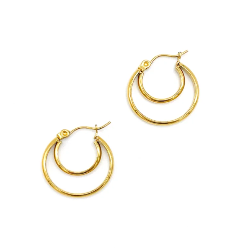 Best hoop earrings with multi-colored gemstones for a vibrant and lively touch-14k Gold Plated Crescent Midi Hoops