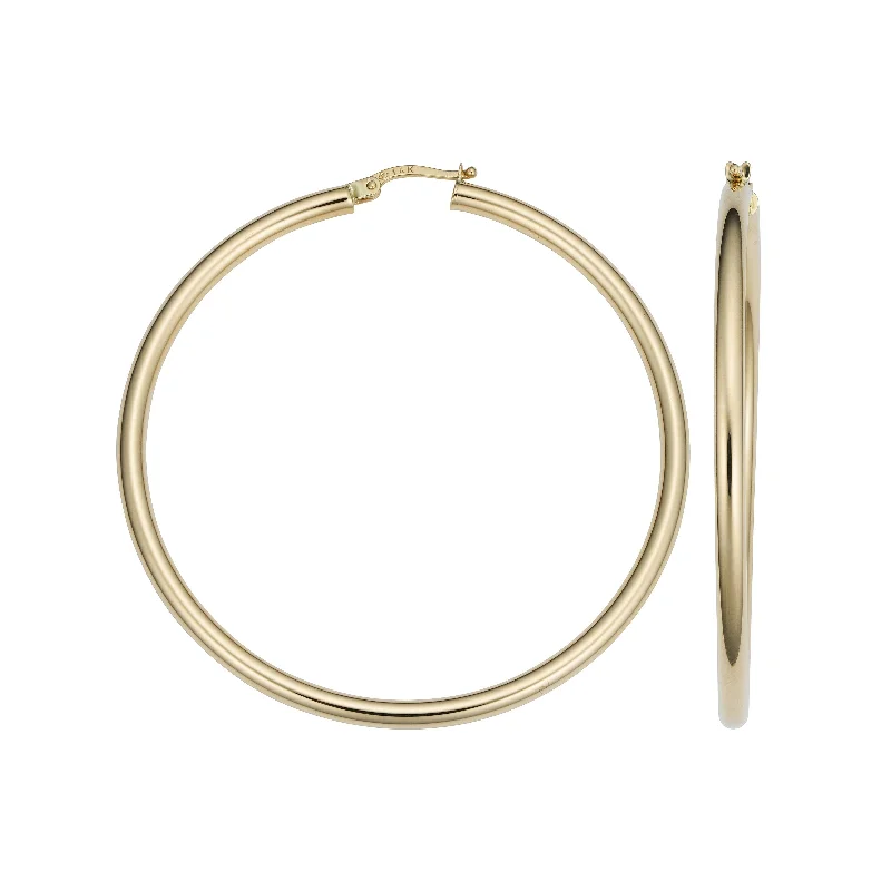 Lightweight hoop earrings for comfortable and all-day wear-14k Gold Tube Hoop Earrings