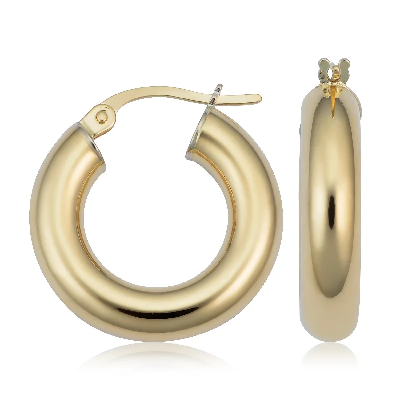 Best hoop earrings with rose gold for a romantic and warm aesthetic-14k Gold Tube Hoop Earrings