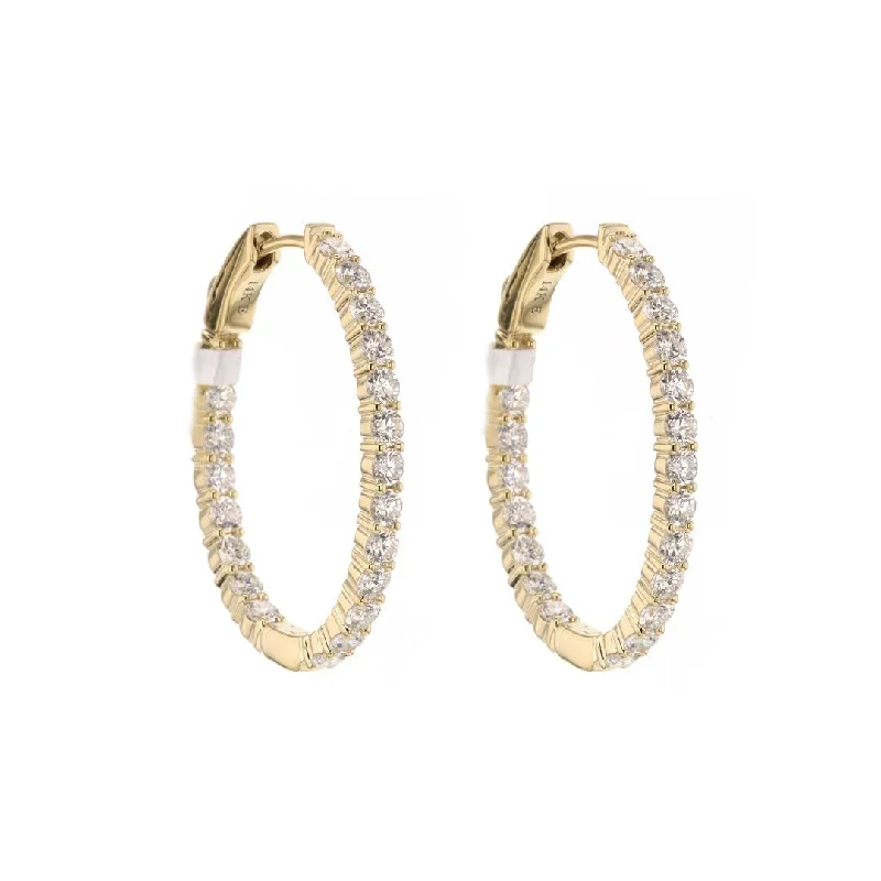 Hoop earrings with polished silver finish for a shiny, modern appeal-2.40 ctw Diamond Lab Grown Diamond Inside-Out Hoop Earrings