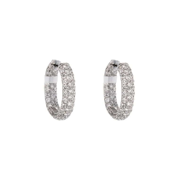 Best hoop earrings with blackened metal for an edgy and bold appearance-3.05 ctw Diamond Inside-Out Hoop Earrings