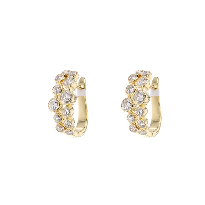 Hoop earrings with rhinestone-studded rims for a glamorous touch-3.09 ctw Diamond Bubble Hoop Earring