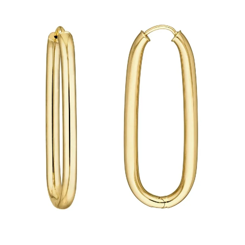 Hoop earrings with polished silver finish for a shiny, modern appeal-38.3MM OVal Hoop Earrings