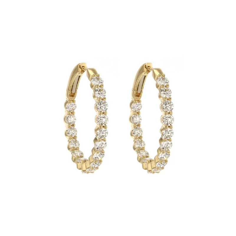 Best hoop earrings with floral designs for a feminine and delicate look-4.12 ctw Diamond 1" Inside-Out Hoop Earrings