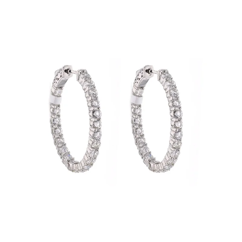 Hoop earrings with diamond-cut surfaces for added sparkle and shine-4.36 ctw Diamond Inside-Out Hoop Earrings