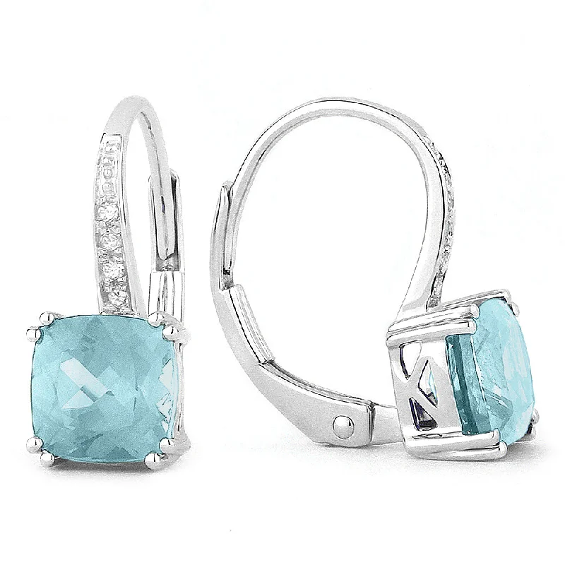 Best hoop earrings with vintage rhinestone embellishments for a retro-glam effect-6Mm 2.46Ct Blue Topaz Drop/dangle Earrings In 14K White Gold