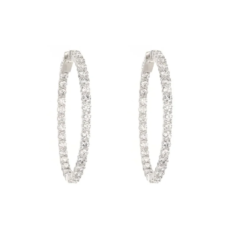 Lightweight hoop earrings for comfortable and all-day wear-7.05 ctw Diamond 1.75" Inside-Out Hoop Earrings