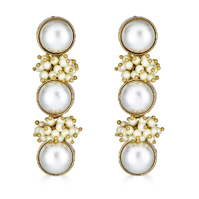 Best hoop earrings with stacked layers for a dimensional and bold look-Mihira Pearl Earrings